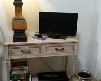 TV & DVD player SOLD, large floor jug SOLD, puzzles, most SOLD
