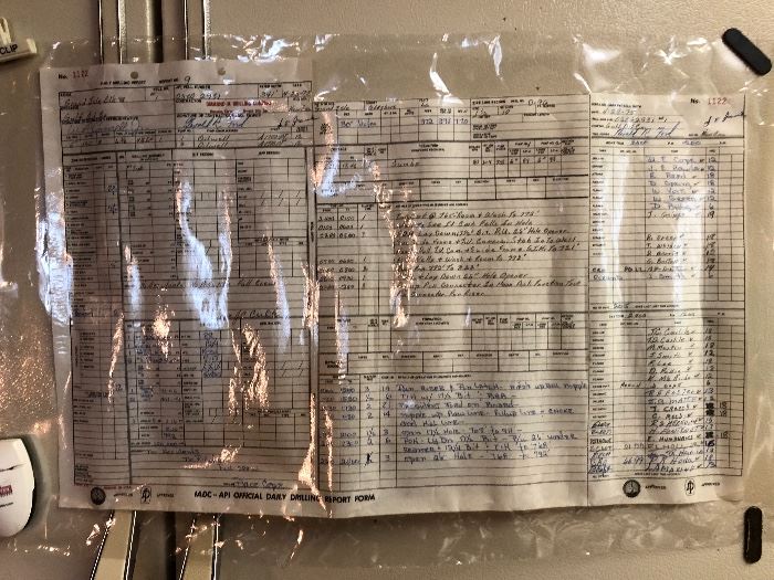 April 23, 1975 Gerald R. Ford became the first American president to visit an offshore oil rig.  This original drilling report shows that President Ford signed off on the report as the tool pusher.