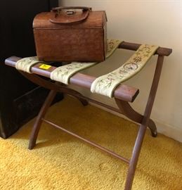 Vintage Make Up Case and Suitcase Rack