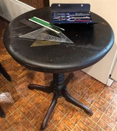 Antique Table shown with Vintage Drafting Items