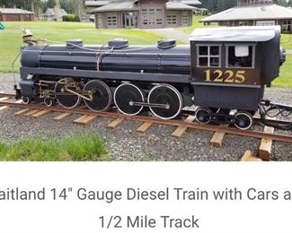 Kaitland 14" Gauge Diesel Train with Cars and 1/2 Mile Track
