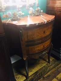 French Marble Top Nightstand