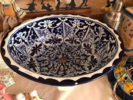 cool Peruvian glazed terra cotta sink