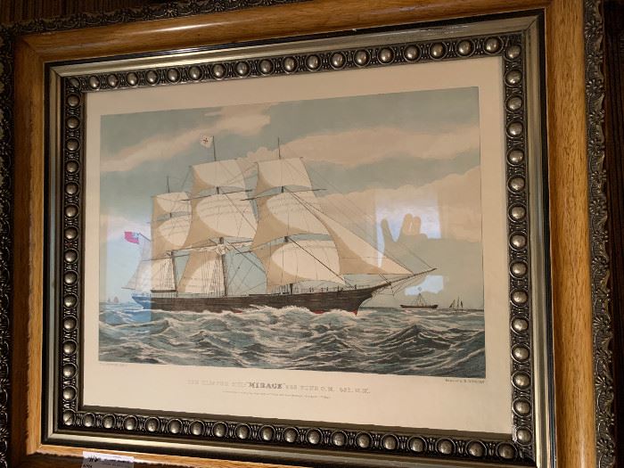 Engraving of the clipper ship Mirage engraved by Duncan
