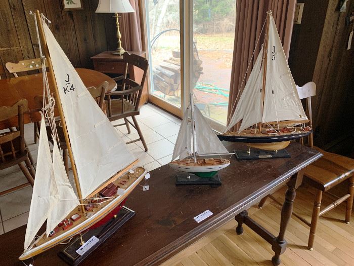 Three sailboat models