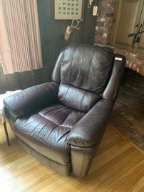 Leather swivel recliner