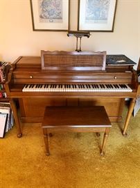 Acrosonic Spinet piano and bench