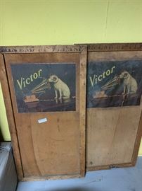 Two Victor talking machine crate parts