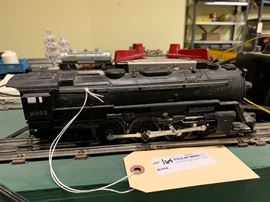 Train set with table set up Lionel 2055 engine