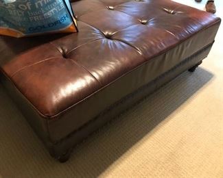 Large Leather Ottoman