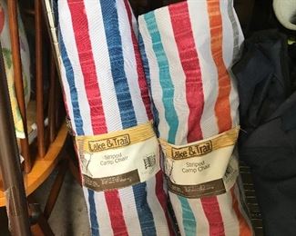 2 Striped Camp Chairs