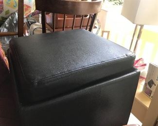 Leather Storage Ottoman