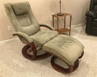 Microsuede Chair with Ottoman