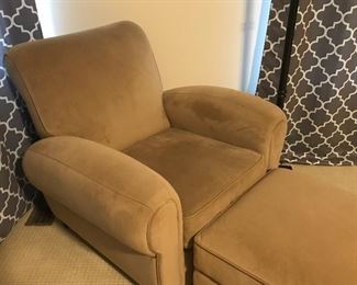 Microsuede Chair and Ottoman
