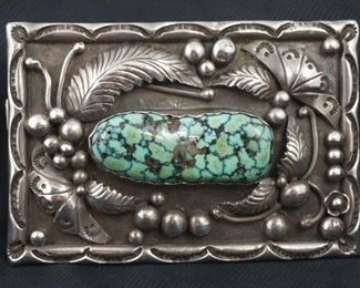 Tom Willeto sterling silver belt buckle