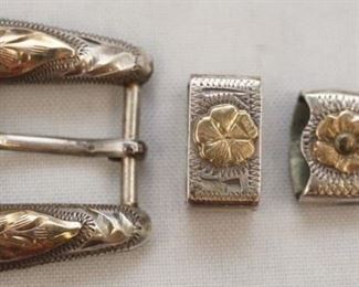 Silver and 10k belt buckle (child size)