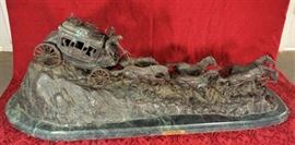 Large Stagecoach statue by CM Russell