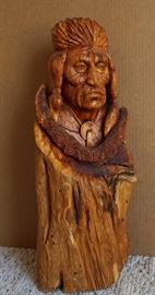 Bob Gundy carved Native American statue