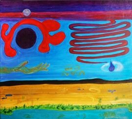 Carlos Cedillo "Nightfall in the Zone of Silence" painting