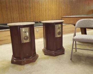 Large vintage marble top floor speakers 