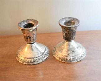 WEIGHTED STERLING CANDLE HOLDERS