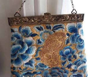Antique gold thread purse