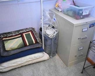 FILE CABINET, BLANKETS