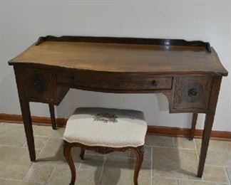 ANTIQUE VANITY, BENCH