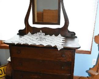 ANTIQUE DRESSER W/MIRROR