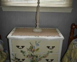 PAINTED DRESSER, LAMP