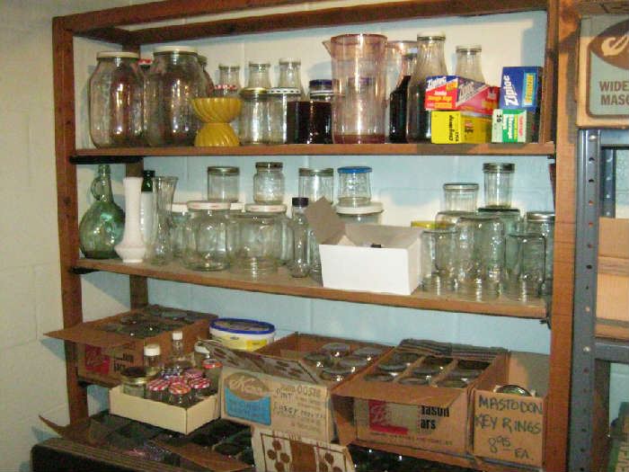 Canning jars, bottles and jars