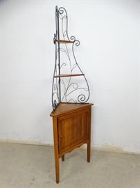 Metal Wood Corner Shelf