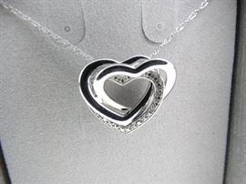 Silver Diamond Pendant Necklace