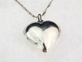 Silver Heart Pendant Necklace