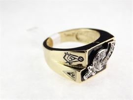 Brass Secret Society Celebration Ring, Size 10