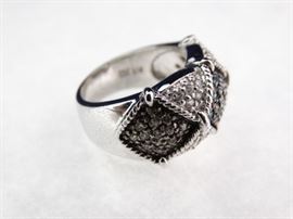 Sterling Silver & CZ Ring, Size 7-7.25