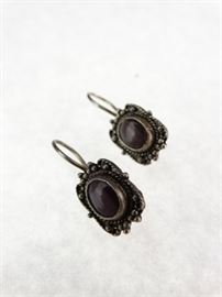 925 Sterling Silver Amethyst Earrings