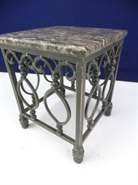 Short Marble Topped Planter Stand