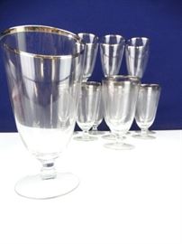 Silver Trim Glasses Set