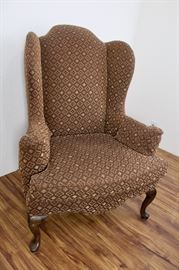 UPHOLSTERED WING BACK CHAIR