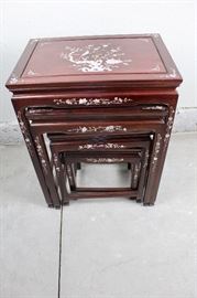 NESTING MOTHER OF PEARL INLAID TABLES