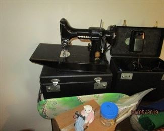 2 FEATHERWEIGHT SINGER SEWING MACHINES