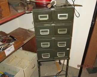 old metal card file cabinets
