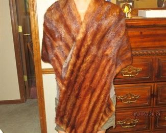 One of 2 mink stoles