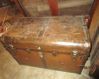ONE OF TWO OLD TRUNKS