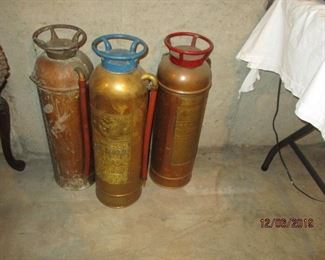OLD BRASS FIRE EXTINGUISHERS