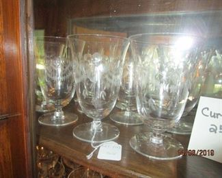 ELEGANT ETCHED CRYSTAL STEMS