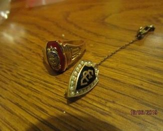 CLASS RING AND PIN