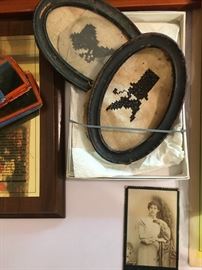 Antique cross-stitch and photos