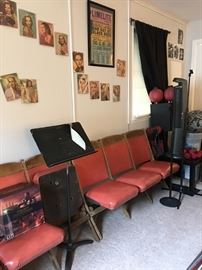 Stadium seats from Michigan State Auditorium. 2 sets of 3 seats, freestanding.